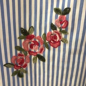 Possibly Maternity Blue Floral striped dress